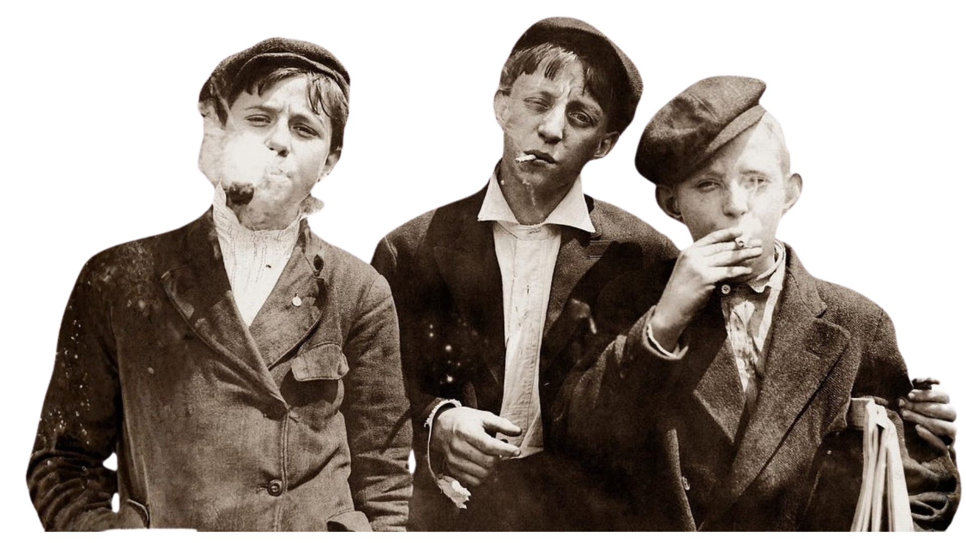 Newsies at Skeeter’s Branch. They were all smoking. St. Louis, Missouri. 1910.